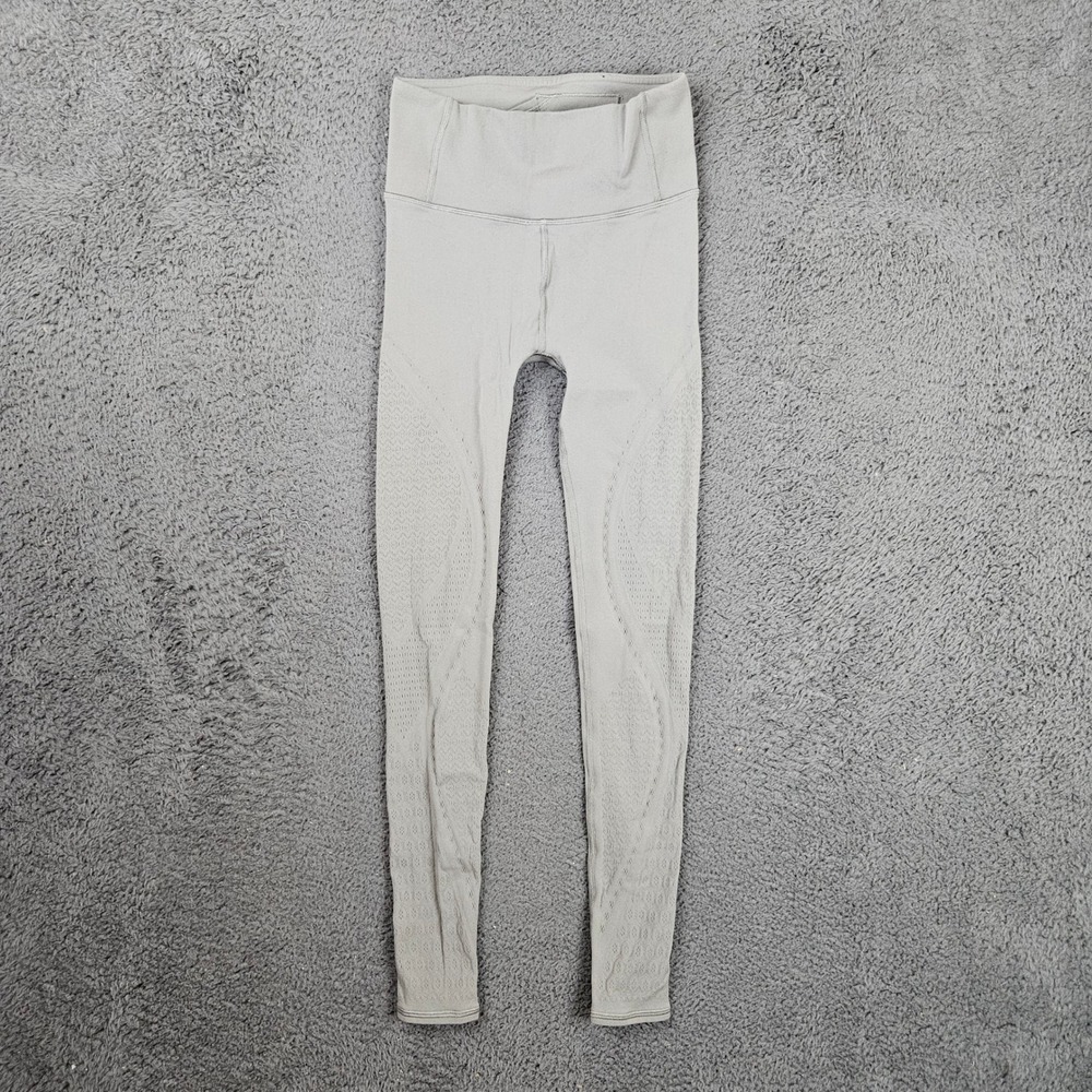 Lululemon Reveal Tight Sage Grey High Rise Perforated Leggings 4 LW5BJT